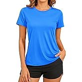 TACVASEN Women's Short Sleeve Workout Shirts UPF 50+ Sun Protection Quick Dry Athletic Tops for Running Gym Tee