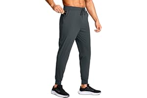 MUZEGE Men's Athletic Joggers Stretch Sweatpants with Zipper Pockets Running Workout Gym Track Golf Pants for Men