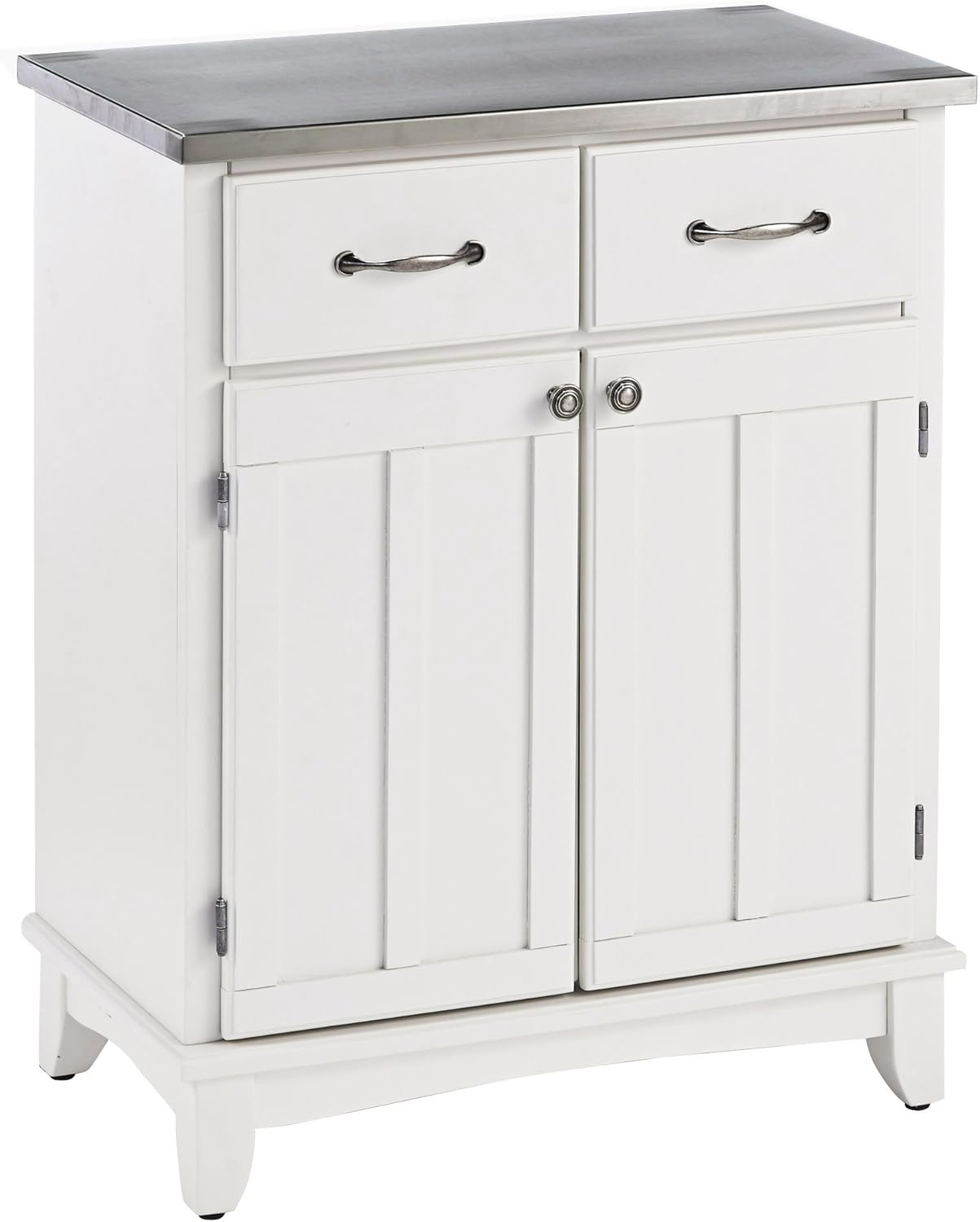 distressed sideboards and buffets on Amazon Com Home Styles Buffet Of Buffets White With 18 Gauge Stainless Steel Top Two Drawers Two Wood Panel Doors Brushed Steel Hardware And Adjustable Shelf Buffets Sideboards