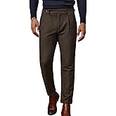PJ PAUL JONES Men Vintage Tweed Pants Herringbone Pleated Suit Trousers