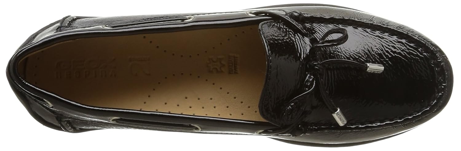 geox women's jamilah2fit6 boat shoe, black, 35 br/5 m us