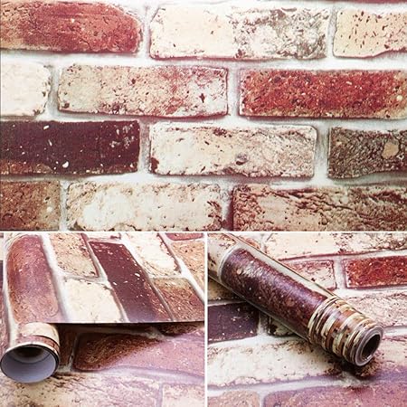 lsaiyy PVC Autoadhesivo Adhesivos de Pared Anti-ladrillo Puerta de ...