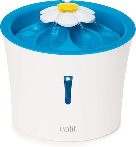 Amazon Com Catit Led Flower Fountain Cat Water Fountain Blue Pet Supplies