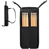 Amazing Fair Drumstick Bag, Holds 4 pairs of drumsticks (Bag only) | Mounts to drum kit for quick stick access, Stick bag for drumsticks, Drum stick bag, Padded nylon case, Black