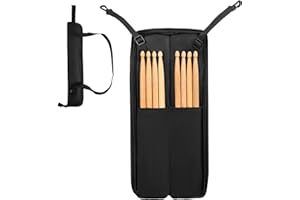 Amazing Fair Drumstick Bag, Small Drumstick Storage Case, Hanging Drumstick Rack Bag (Black)