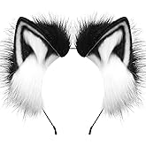 BNLIDES Handmade Fur Fox Wolf Cat Ears Headwear Adult Cosplay Costume Accessories for Halloween