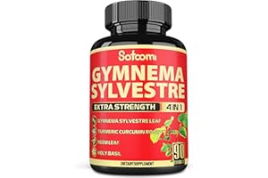 Satoomi Pure Gymnema Sylvestre Capsules Extract - 90 Capsules for 3-Month - Combined with Neem Leaf, Holy Basil & Turmeric Curcumin Root