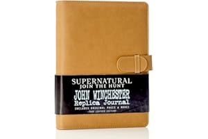 CON*QUEST Supernatural John Winchester's Journal, Official Replica From Supernatural, Includes Faux Leather Journal With Official Diary Entries, Notes and Sketches, Biggerson's Turducken Ad, Mystery Spot Brochure and 5 News Articles