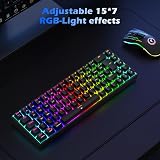 TECURS Wireless Mechanical Keyboard 65% RGB UK Layout Red Switch 2.4G Bluetooth view 5