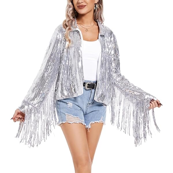 Amazon.com: FEORJGP Women Sparkly Sequin Jacket Shiny
