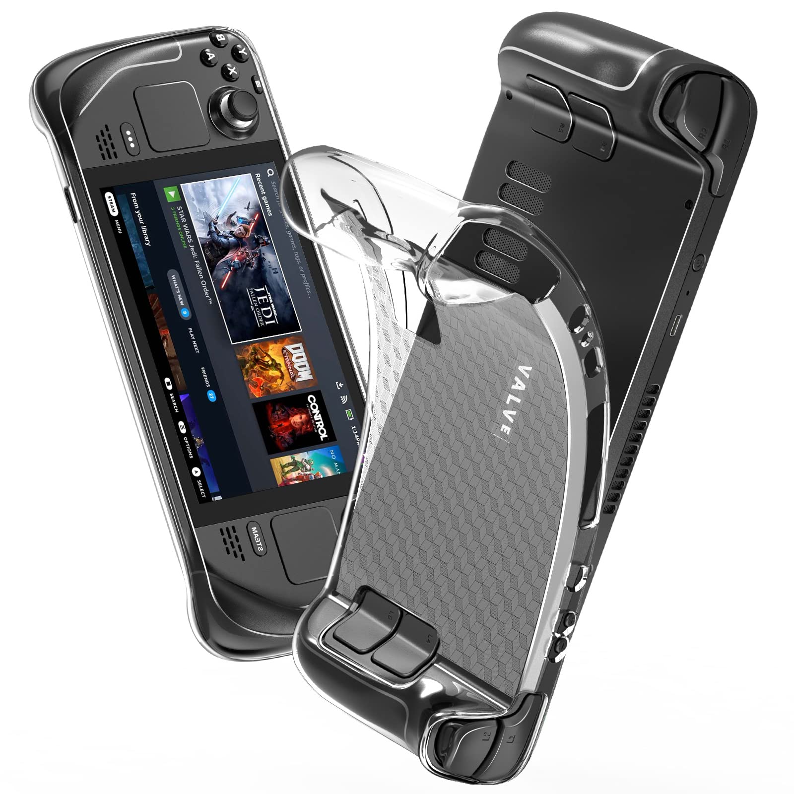 HEYSTOP Case for Steam Deck Accessories, Dockable Steam Deck TPU Protective Case for Steam Deck Console, Steam Deck Case Compatible with Valve Steam Deck, Shockproof and Scratch-Resistant
