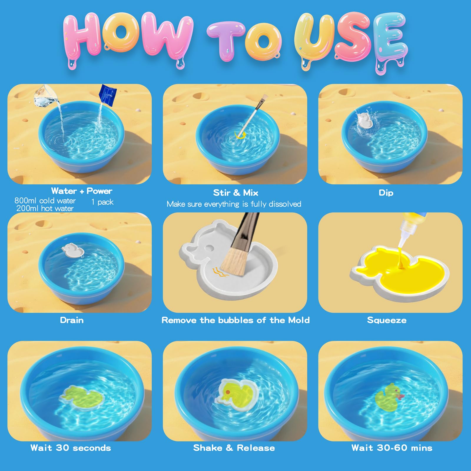 Magic Water Elf Toy Kit with 20 Magic Gels and 24 Shape MoldsMagic Water Elf, Aqua Fairy, Magic Water Gel Kit, DIY Squishy Maker Kit, Magic Water Art Kit Favors, Kids Crafts Ages 4-8