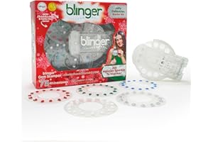 blinger® Jolly Collection Christmas Hair Gem Stamper with 75 Festive Gems – Limited Edition Hair Jewelry for Girls & Women | Perfect for Holiday Parties, Gifts & Celebrations