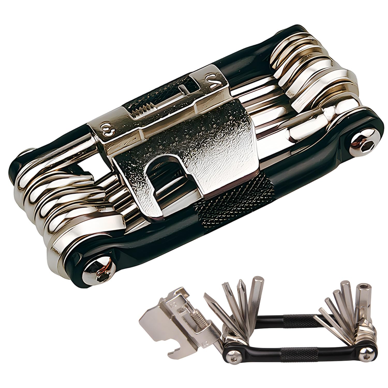 17 in 1 Bike Multi Tool Kit with Chain Breaker Ergonomic and Lightweight MTB Bike Repair Kit Motorcycle Accessories Stainless Steel