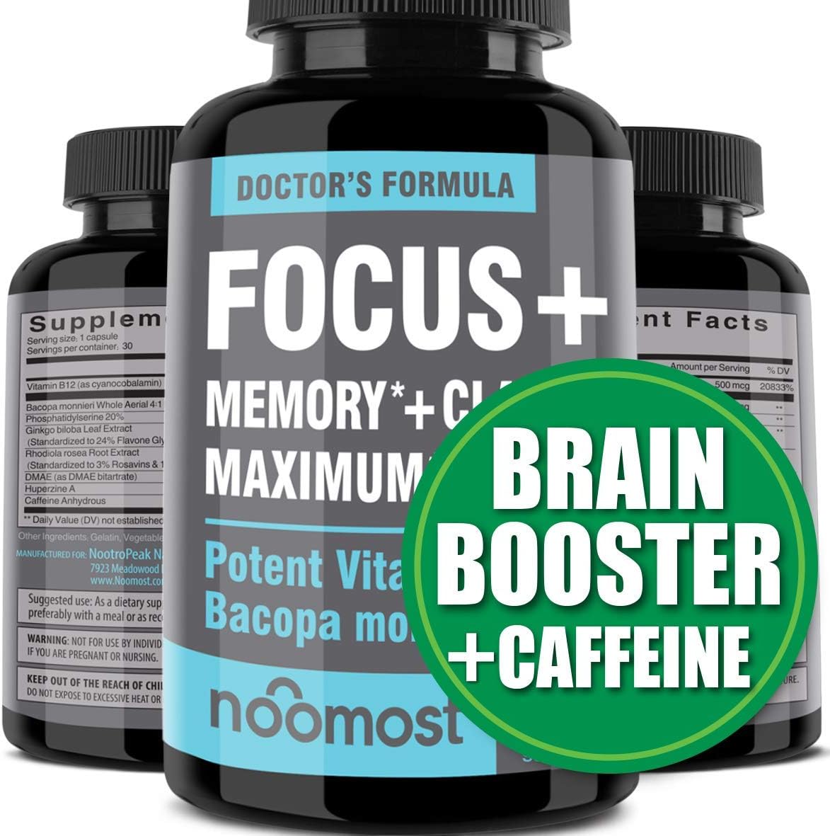 Nootropic Brain Booster Supplement for Focus, Memory, Clarity, Energy Provide Brain Food & Memory Vitamin Energy Focus as Natural Caffeine Pill, Brain Booster Supplement & Focus Supplement (Pack 1)