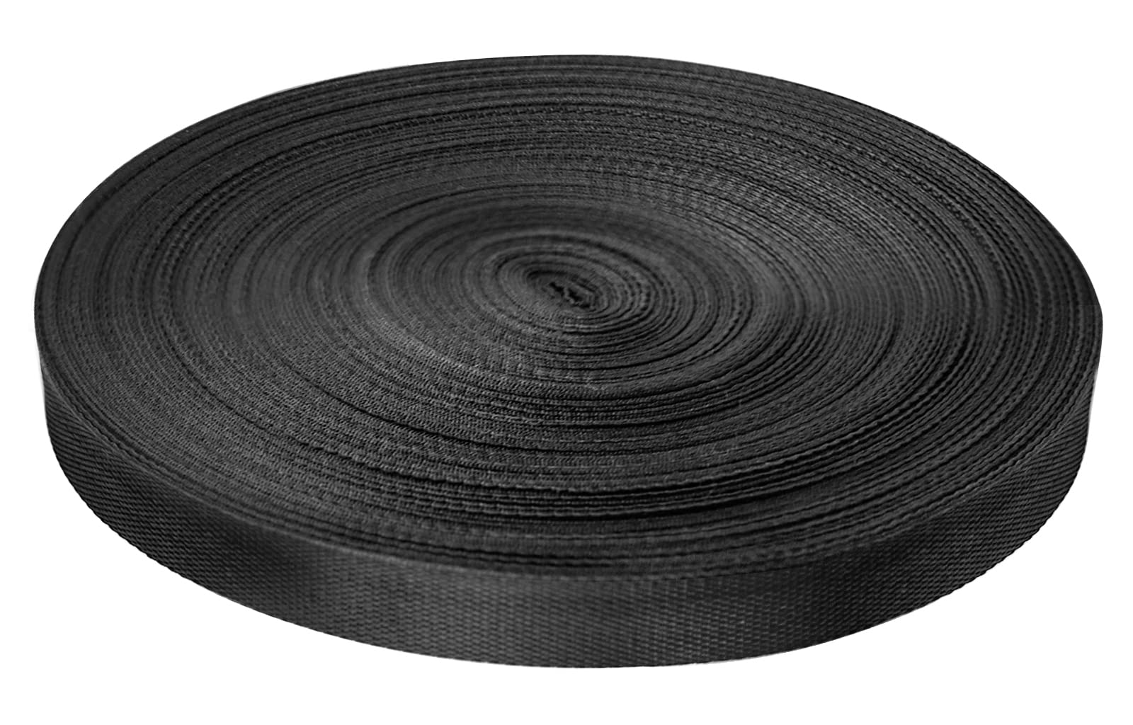 Nerissa 50 Meter x 25mm Polypropylene Webbing Strap Multi-Purpose Heavy Duty Webbing Tape for Bags, Hammocks, Outdoor Climbing and DIY Making Luggage Strap, Pet Collar, Backpack Repairing (Black)