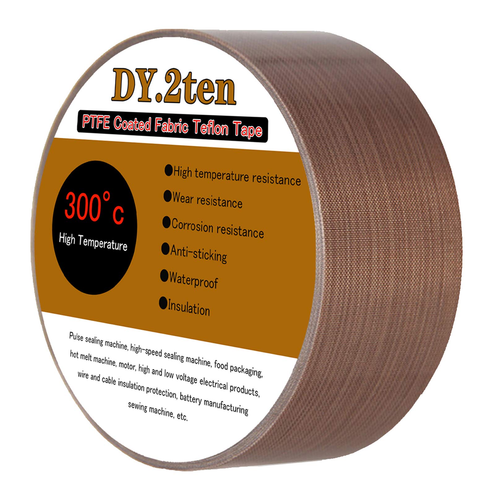 DY.2ten Tape, Brown, 30mm x 10m, High Temperature, Welding Sealing, Vacuum Sealer Machine