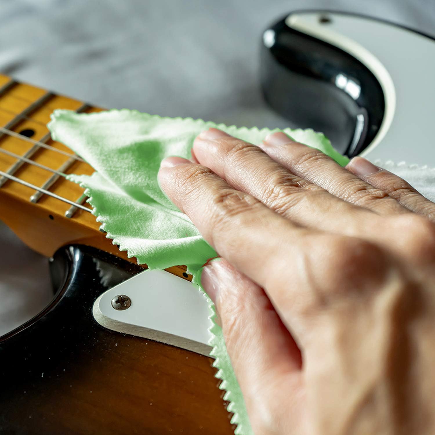 AAwipes Guitar Cloths Microfiber (3-Pack 12"x12") Plush Polishing Cloths for Musical Instruments Premium Polishing & Cleaning Cloths for Guitar Violin Piano Clarinet Trumpet Sax Universal: Musical Instruments