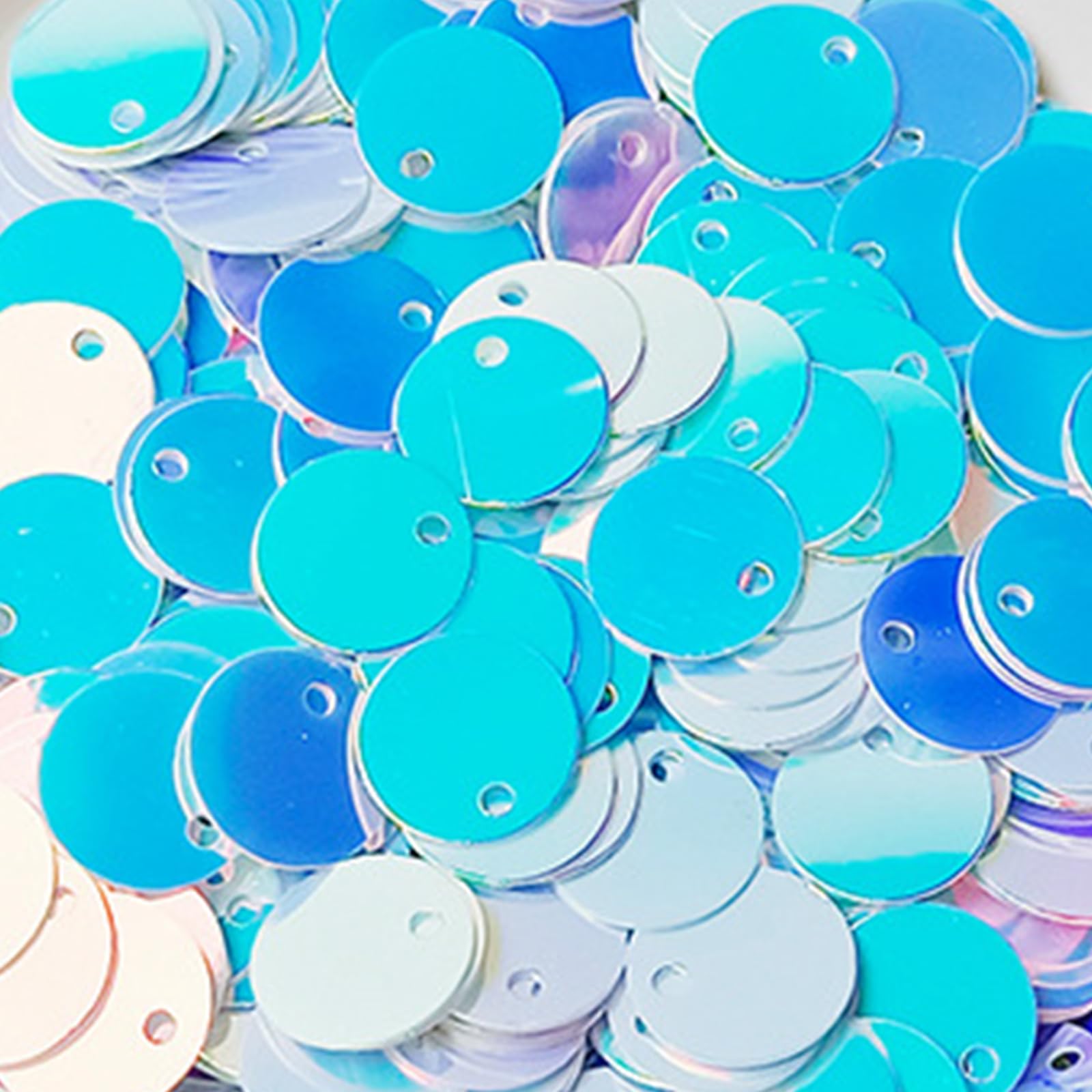 Flat Round Sequin Paillettes, Plastic Loose Sequins, White Shiny Sequins Iridescent Spangles for Crafts, Scrapbooking, Sewing Decorations