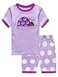 KikizYe Ladybug Big Girls Short Sleeve Pajamas for