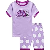 KikizYe Little Big Girls Pajamas Set Short Sleeve PJs 100% Cotton Pyjamas