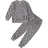 Coaturi Toddler Boy Clothes Sets: Long Sleeve Round Neck Sweatshirts Casual Pants Sets Fall Winter Outfits for Boy 2-7 Years(Grey, 3-4Years)