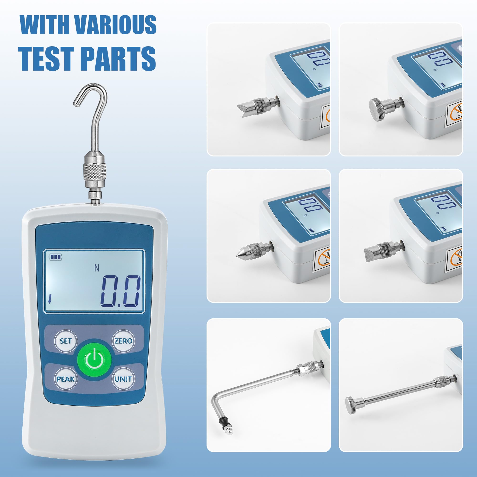 BAOSHISHAN Digital Force Gauge 500N Push Pull Gauge 500N/110LB/50Kg
