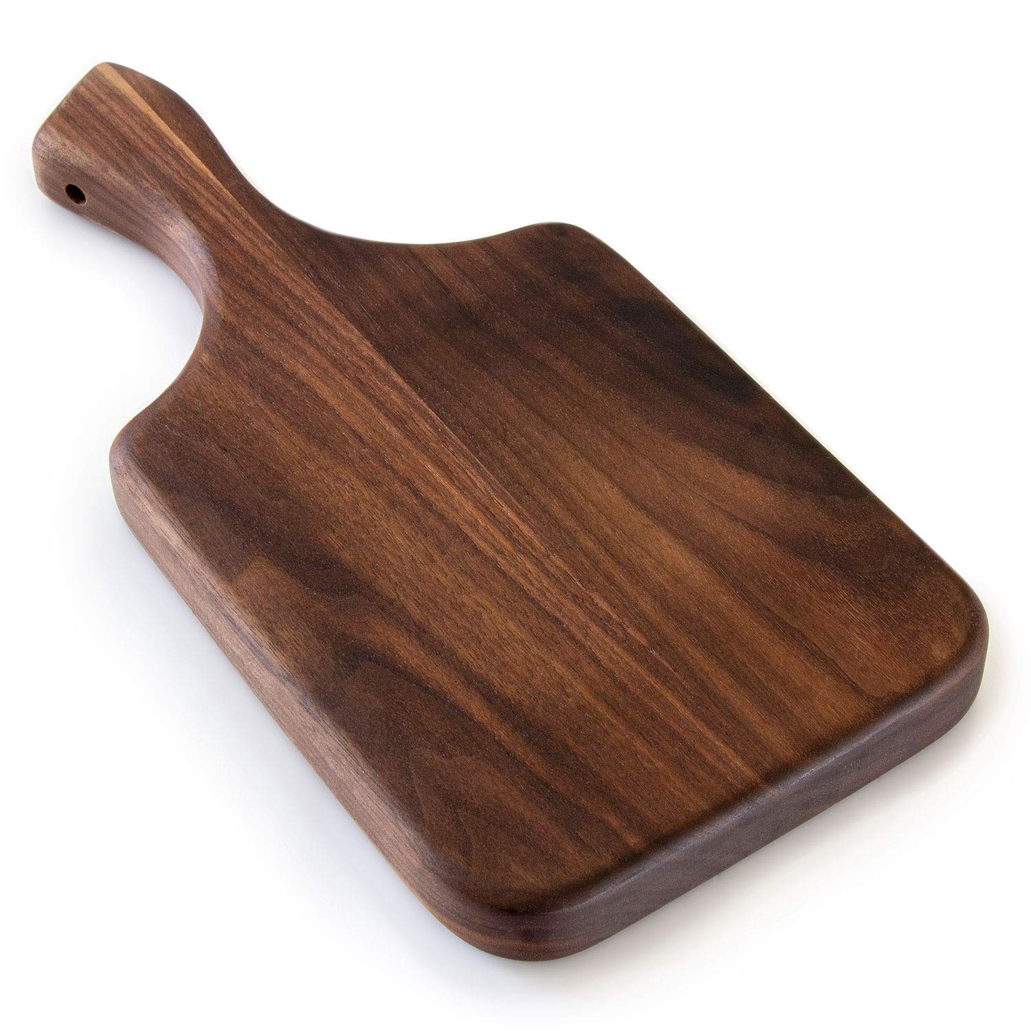 Brazos Small Organic Wood Cutting Board Used for Serving, Chopping Fruit, Vegetables or Meat and as a Charcuterie Platter, Dark Walnut 11 x 6