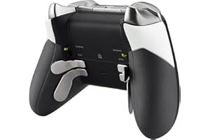 eXtremeRate Rubberized Grip Parts for Xbox Elite Controller, White Replacement Right Left Side Rails Rear Handle Grips, Back 