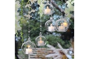 LETINE 12pcs Assorted Glass Orb Set, with 2.17" and 1.93" Spheres | Hanging Glass Tealight Holder Globe, Air Plant Terrarium Supplies for Wedding Favors, Votive Candle Holders,Christmas Decorations