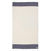 Sand Cloud Turkish Beach Towel - Sand Free - Fast Drying -100% Certified Organic Turkish Cotton Yarn - Great for Beach Bath or as a Blanket - As Seen on Shark Tank - Letoon (Navy)