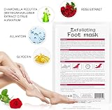 CGBOOM 3 Pack Foot Peel Mask Rose Exfoliating Socks Callus Remover Dry Cracked view 4