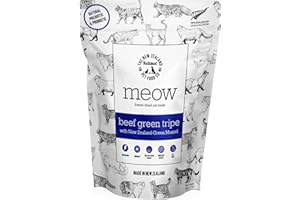 THE NEW ZEALAND NATURAL PET FOOD CO. The New Zealand Natural Pet Food Co MEOW Freeze Dried Cat Treats - Beef Green Tripe with New Zealand Green Mussel, High Protein, Healthy Cat Snacks and Toppers, All Natural for all Life Stages, 1.4 oz