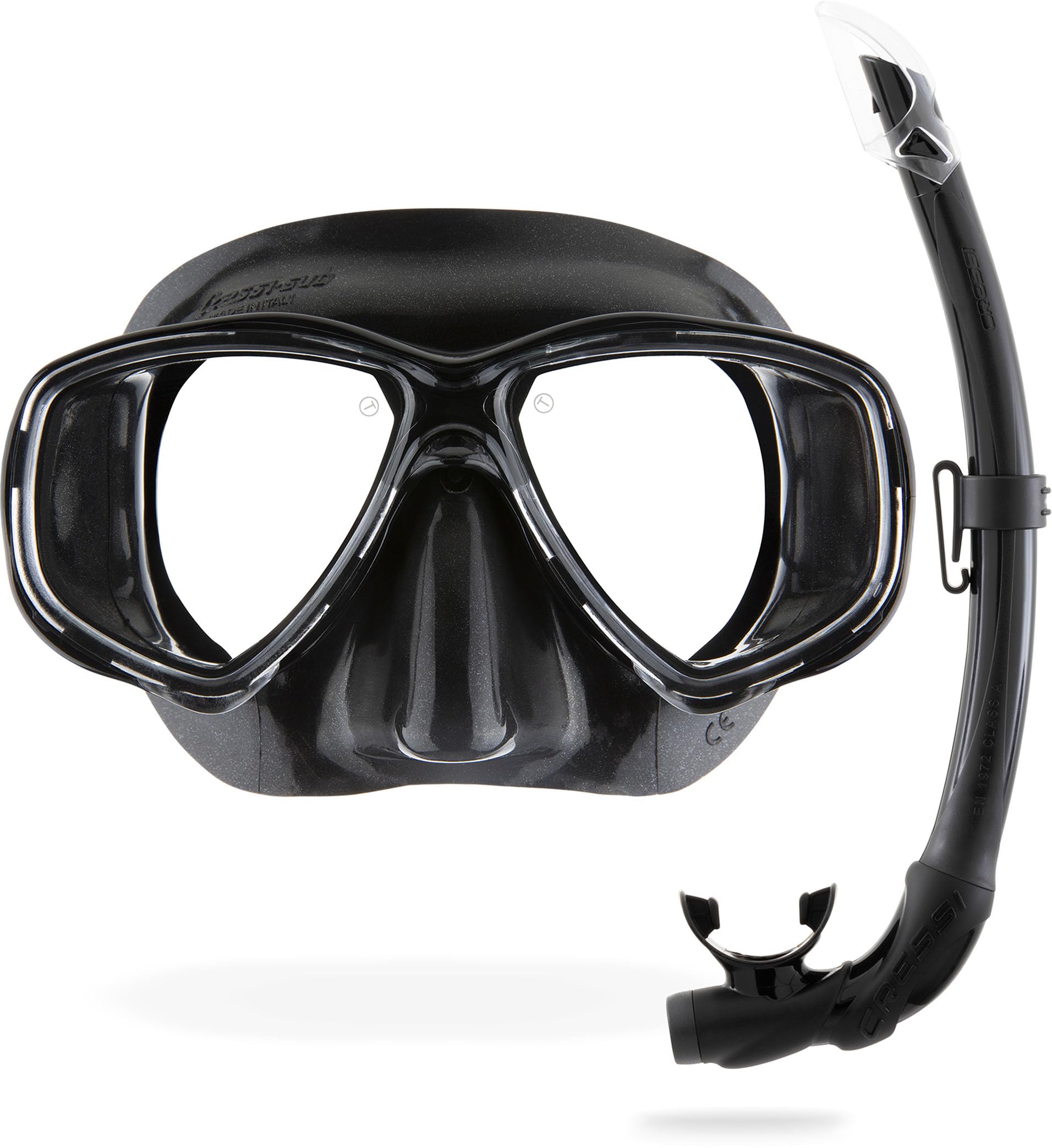 Cressi Marea Vip - Combo Set Marea Mask + Snorkel Mexico Diving and Snorkelling, Black/Black, One Size, Unisex Adult