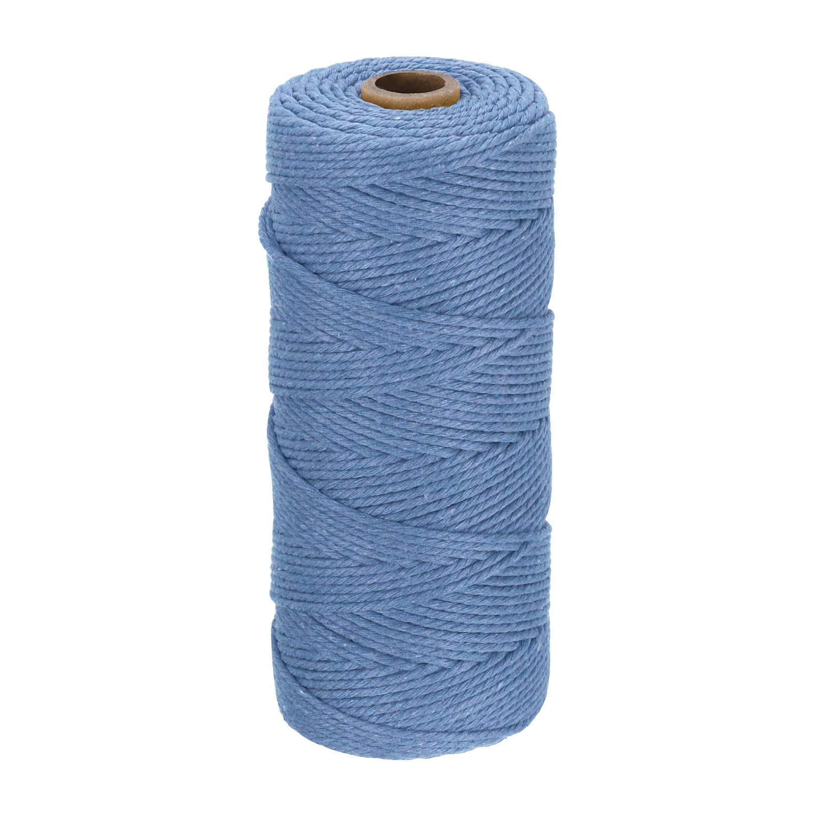 DMiotech 2mm x 170M (186 Yard) Dark Blue Natural Cotton Macrame Rope, Wall Hanging Handmade 2 Strands Twisted Macrame Cotton Cord for Plant Hangers, Gift Wrapping Wedding