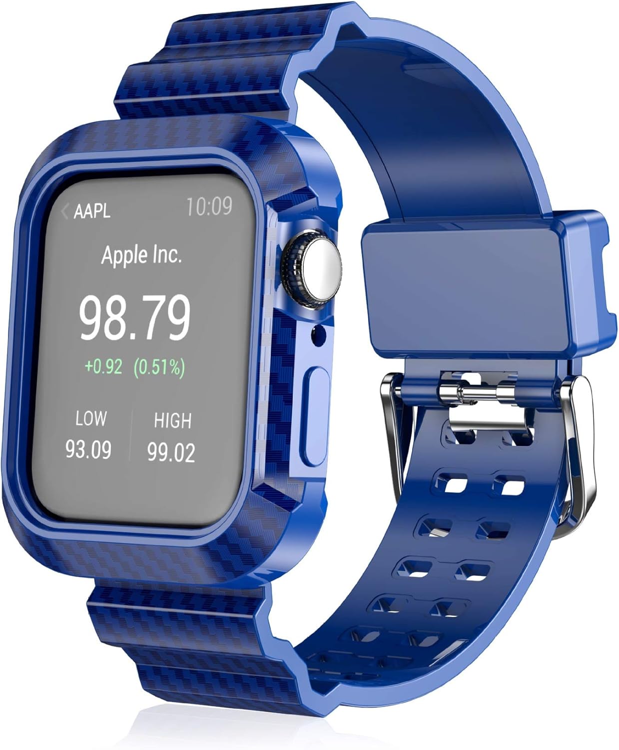 HANKN Band Case Compatible with Apple Watch Series 1/2/3/4/5/6/SE 38mm 40mm, Armor Rugged Strap Bumper Iwatch Replacement Wristband Cover (Blue, 38mm/40mm)