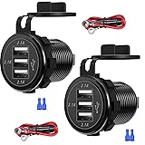12V USB Outlet, 3 USB Charger Socket 12V/24V Car