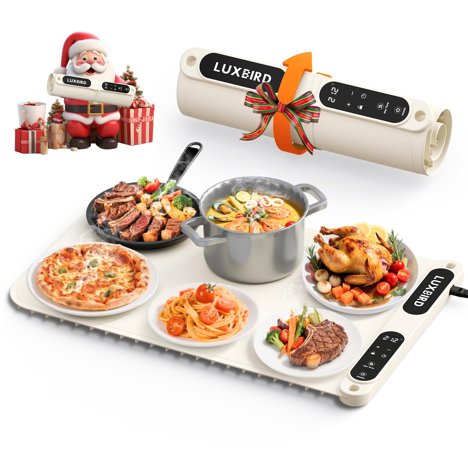 Photo 1 of 2025 Upgraded Warming Mat for Food, Plateful Food Warming Mat, Electric Warming Tray with 7 Level Temperature, 8 Timer, Portable Food Warmer for Parties, Buffet, Housewarming, Christmas Gifts