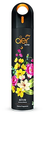 Godrej aer spray, Premium Air Freshener for Home & Office-Alive (270ml)