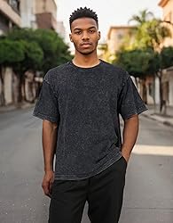 Suvipnee Men's Acid Wash T-Shirts Oversized Unisex