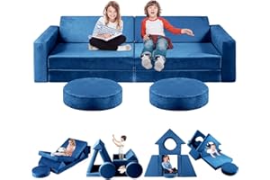 OSYKIU 2025 New Modular Kids Play Couch, 12pcs Toddler Sofa Couch Building Fort, Versatile 300+DIY Creativing Playroom Bedroom Furniture for Toddlers. Convertible Kids Sofa and Cushion for Boys and Girls