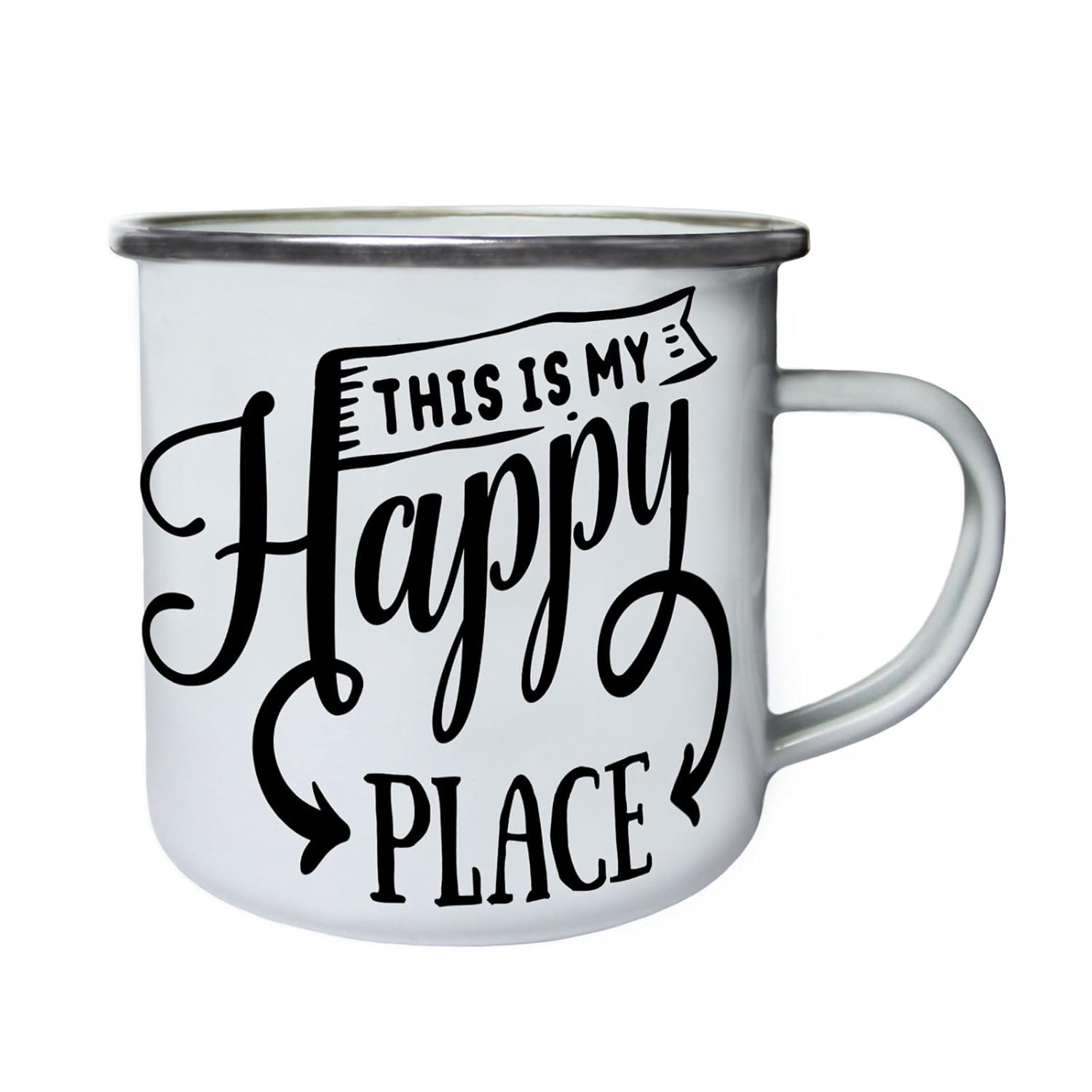 This Is My Happy Place Retro,Tin, Enamel 10oz Mug s356e Amazon.co.uk