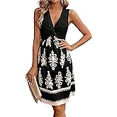 LLHXRUI Women's Twist Front V Neck Ruffle Casual Summer Dress Sexy Elegant Sleeveless Club Party Tunic Bodycon Mini Dresses