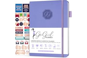GoGirl Planner and Organizer for Women – Compact Size Weekly Planner, Goals Journal & Agenda to Improve Time Management, Productivity & Live Happier. Undated – Start Anytime, Lasts 1 Year – Lavender