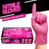 JFA Medical Disposable Pink Nitrile Gloves Extra Small Box of 100 view 3
