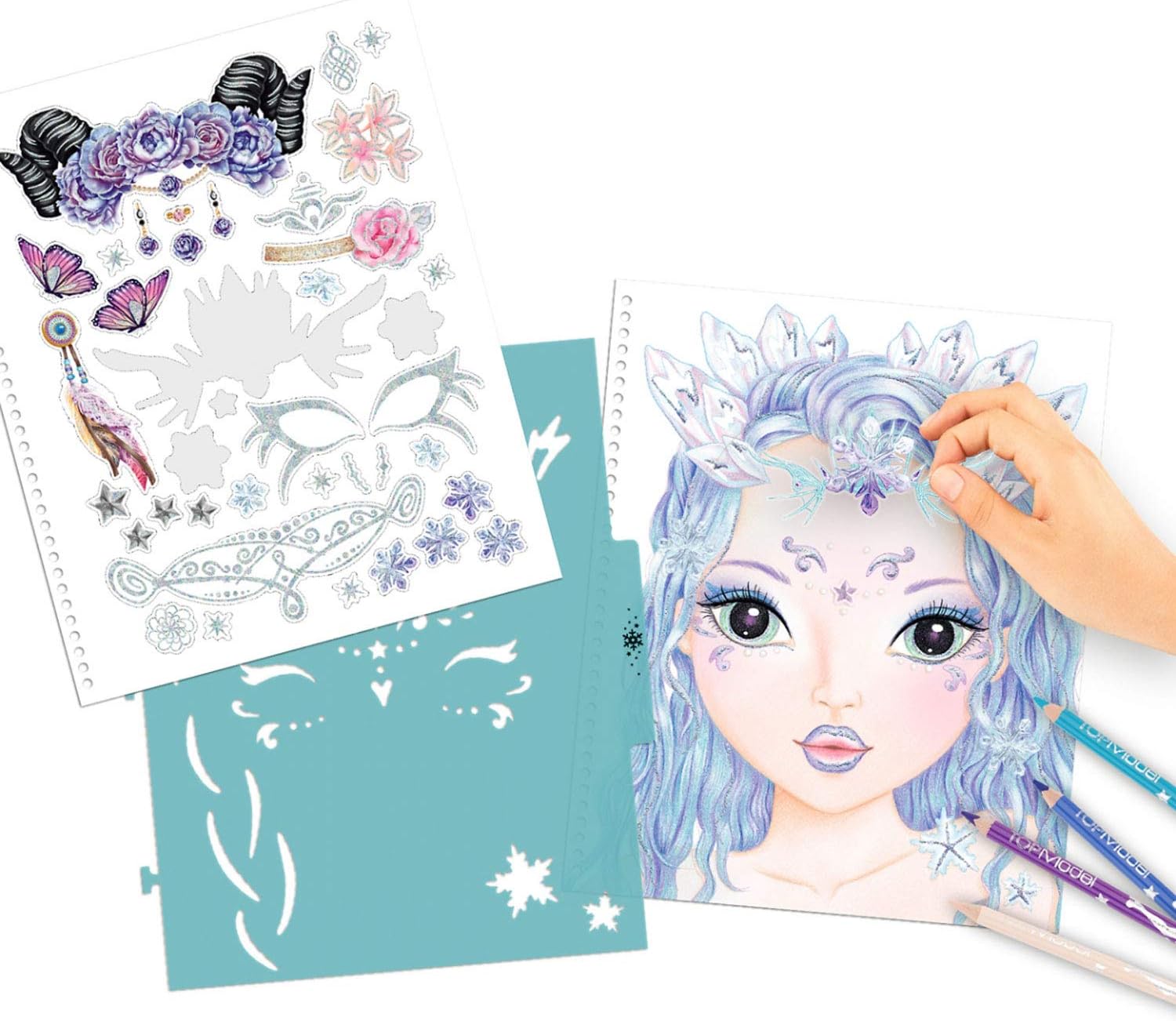 Depesche 11240 Colouring Book, Create Your Fantasy face, Approx. 24 x 21.8 x 1.8 cm, 40 Pages - Image 3