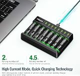 HiQuick 8 x AA Rechargeable Batteries with Charger Type-C 8 slots 2800mAh view 5