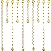 10pcs 18k Gold Necklace Extenders for Women 2" 4" Gold Plated Chain Extenders for Necklaces Bracelet Extender Extension Chain for Women Jewelry Making Bracelets Anklets