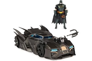 DC Comics, Crusader Batmobile Playset with Exclusive 4-inch Batman Figure, 3 Super-Villain Paper Figures, Kids Toys for Boys and Girls Ages 4+