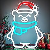 Jeanchrl Polar Bear Neon Sign Christmas Neon Light for Bedroom Living Room USB Powered Christmas LED Signs White Bear Light Up Sign for Party Children Kids Room Colorful LED Light Sign Wall Gifts for Kids